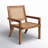 Coastal Solid Wood And Rattan Outdoor Accent Chair-1384768585