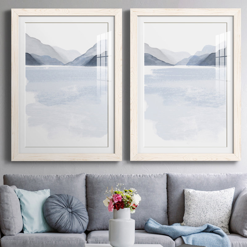 Glacial Lake I encadré mat - prêt à accrocher, Cadre blanc, H 31,5 po x l 47 po x P 1,5 po