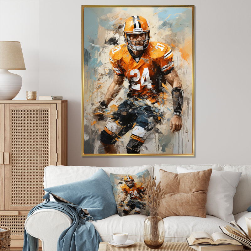 Football Day Glory in USA III - Imprimé, H 44 po x l 34 po x P 1,5 po, Cadre flottant doré