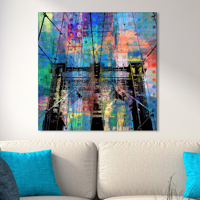 Pont de Brooklyn - Impression sur toile, H 18 po x l 18 po