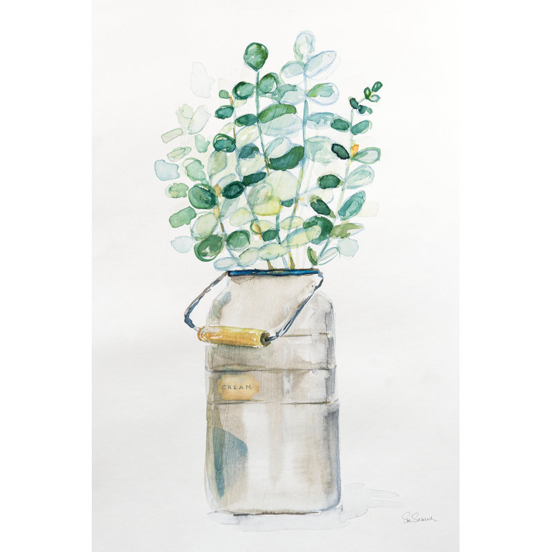 «Market Eucalyptus» par Sue Schlabach, peinture sur toile tendue, Imprimé à cadre doré, Pas de tapis, H 36 po x l 24 po
