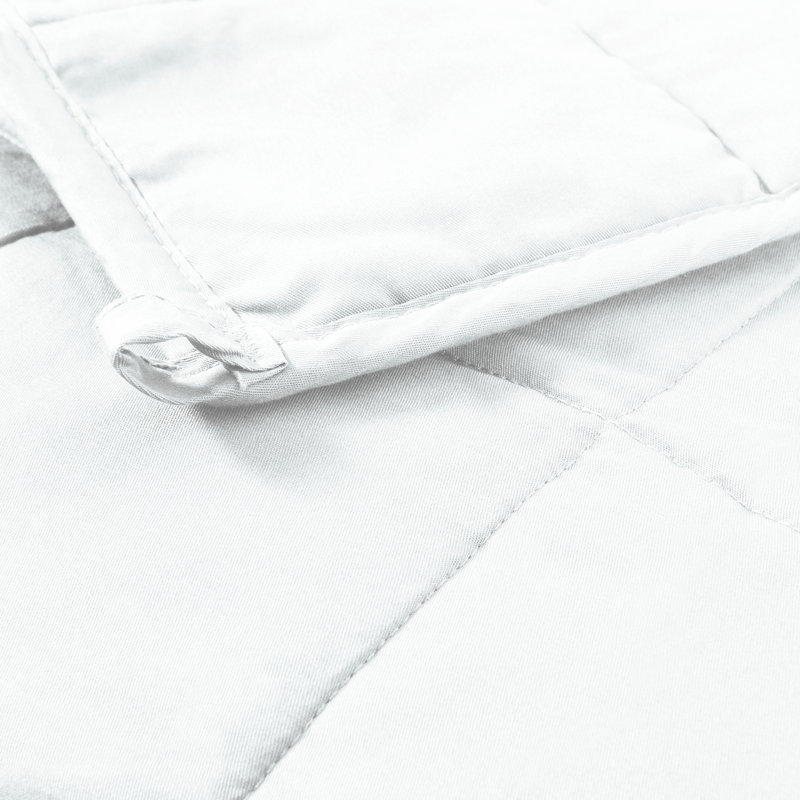 Jeté 100% coton épais toutes saisons Marte, 60 po x 80 po, Blanc, 15 lb
