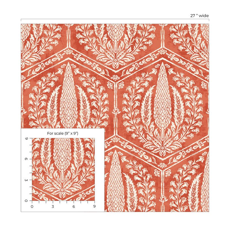 Rouleau de papier peint L 27 pi x l 27 po, Terre cuite rouge