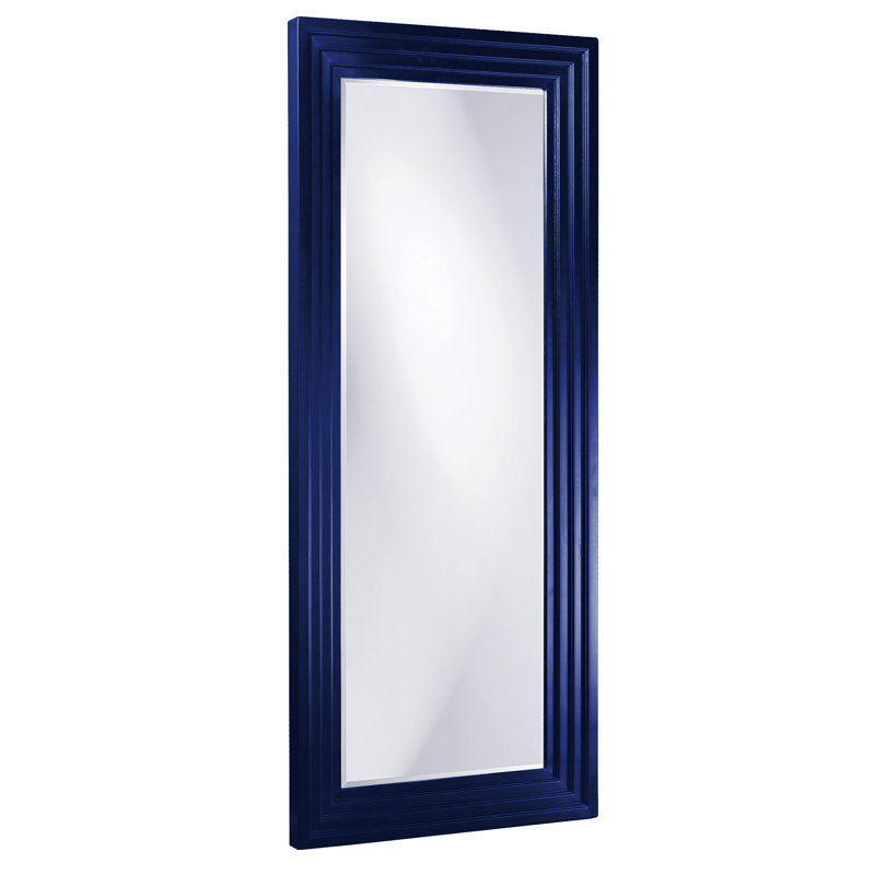 Amy Wood Flat Wall Mirror, 82" x 34", Navy
