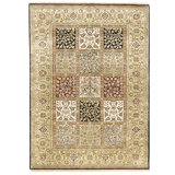 Hand Knotted Wool Area Rug in Multi And Gold