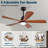 Ceiling Fans With Lights And Remote, 52 Inch Outdoor Ceiling Fan For Patios With Light 5 Solide Wood Blades Modern Ceiling Fan Noiseless Reversible DC Motor, Wood Fan For Farmhouse-910558751-910558749