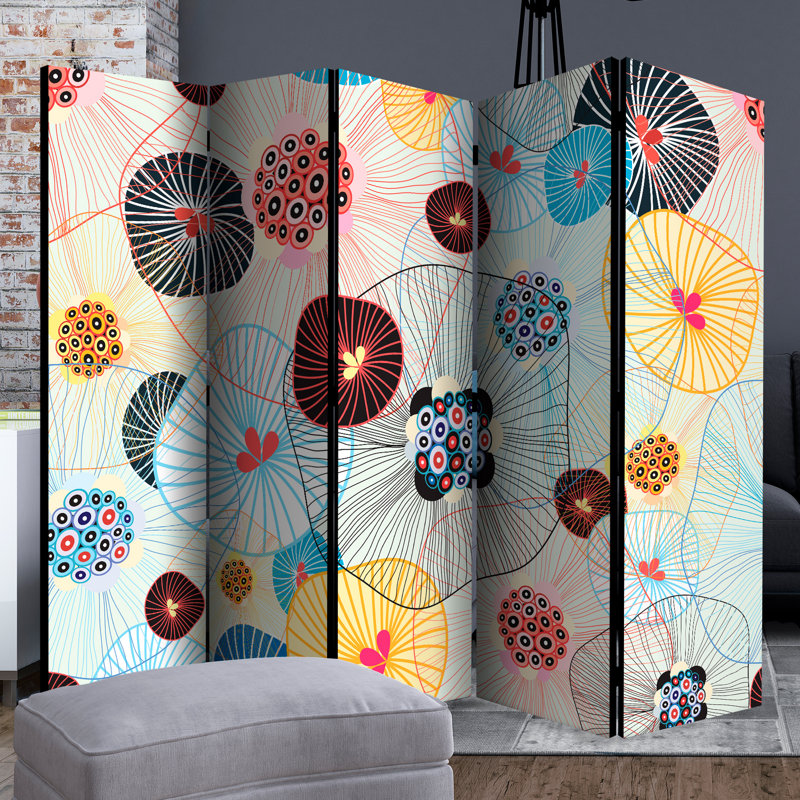 Hovsep 172cm H Solid Wood Folding Room Divider, 5