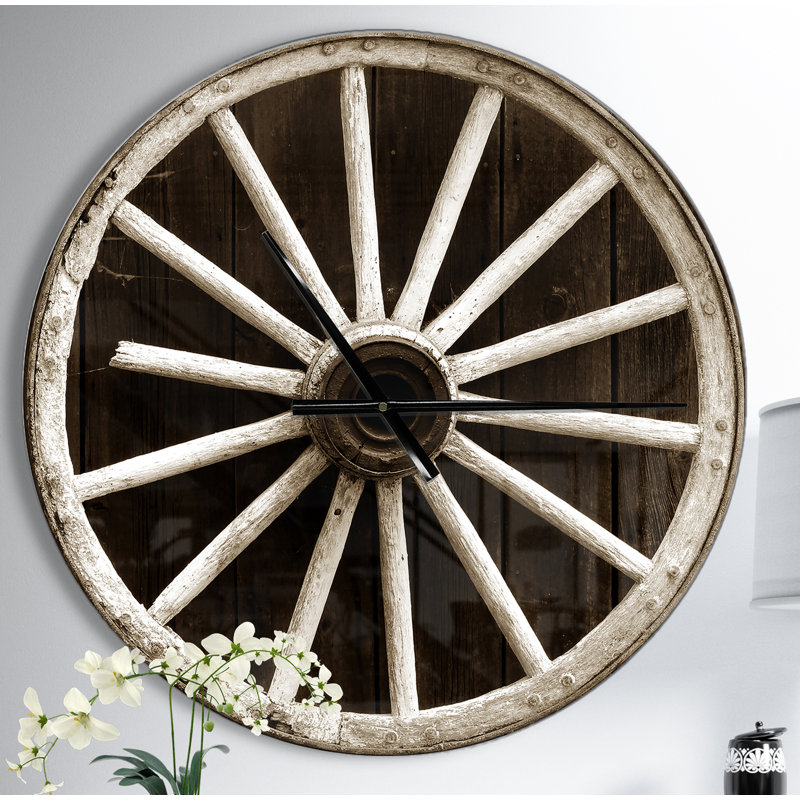 Swigart Metal Wall Clock, Small, Coffee/Off White