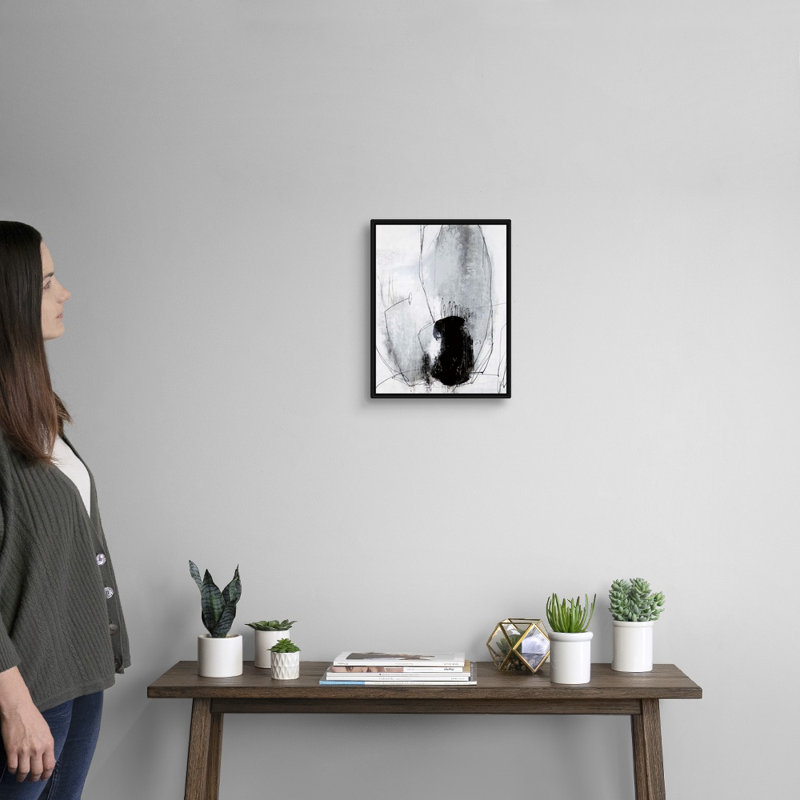 Reproduction d’art sur toile, "descendance I" par Joshua Schicker, H 16 po x l 13 po x P 1,75 po, Cadre flottant noir
