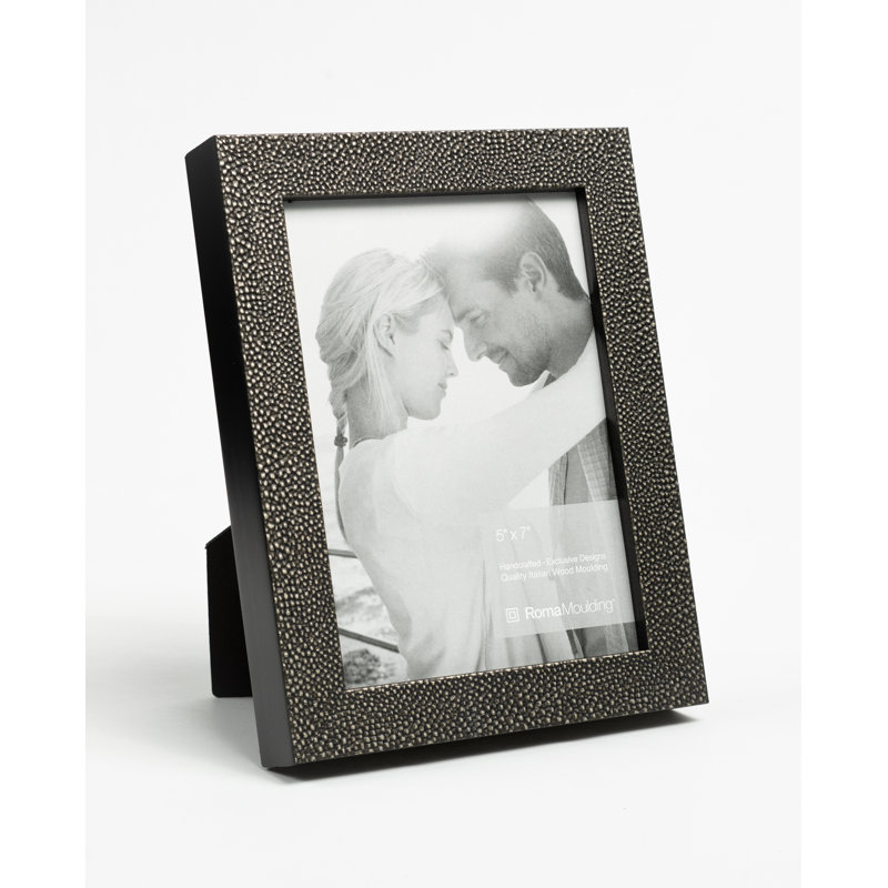 Cadre pour photo simple en bois embossé, Gris, 5 po x 7 po