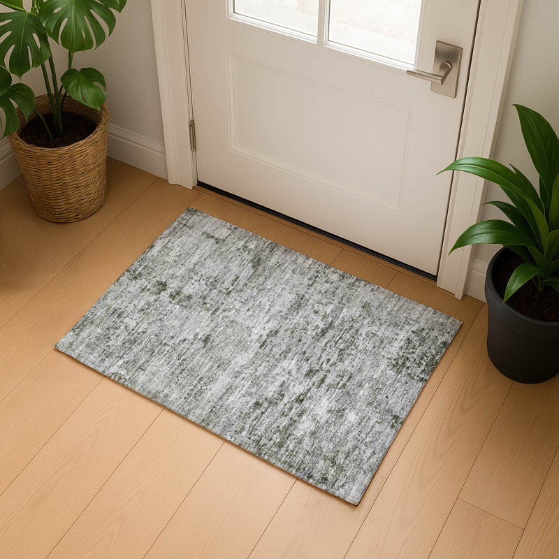 Premium Machine Washable Lubbers AMF1723 Modern Rug, Rectangle 1'8" x 2'6"