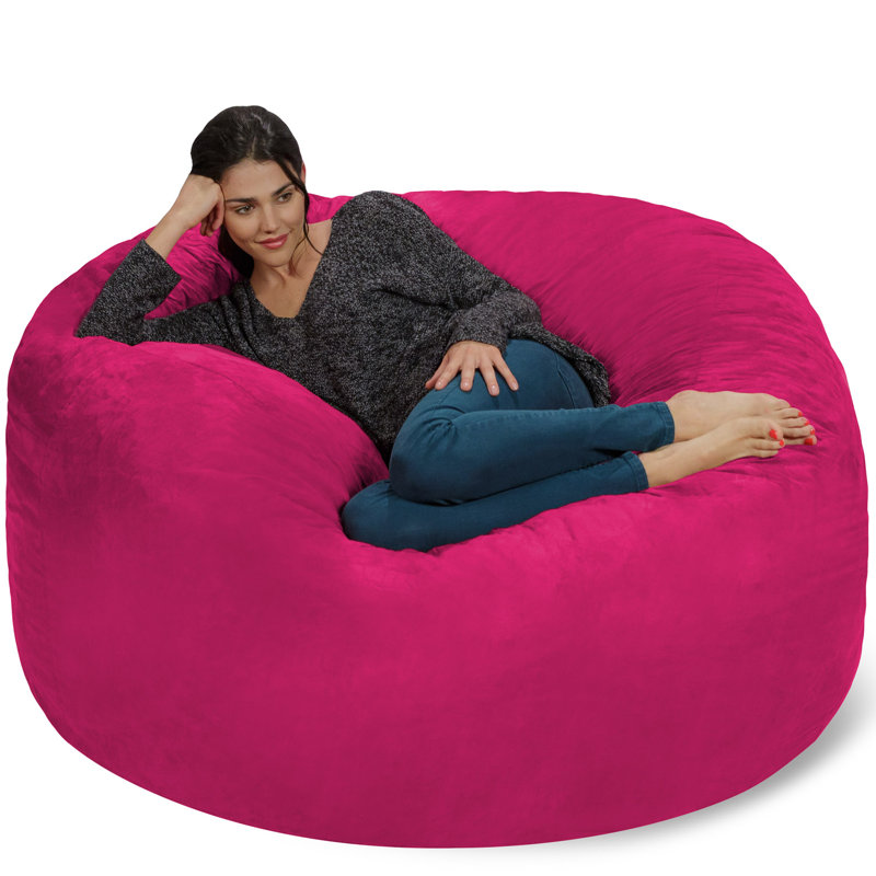 Bean Bag Chair: Giant 5' Shredded Memory Foam Filled Furniture Bean Bag with Removable and Machine Washable Cover - Big Bean Bag Sofa Lounger with Soft Micro Fiber Cover - Multiple Colors and Fabrics