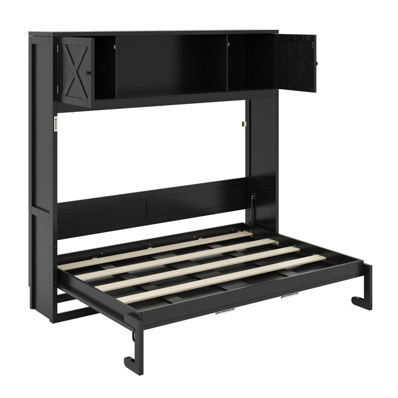Lit escamotable double avec armoires de rangement