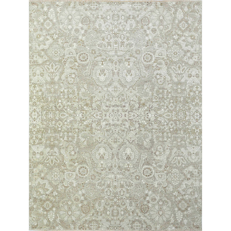 Tapis chameau noué à la main de haute qualité, Rectangle de 5 pi x 8 pi