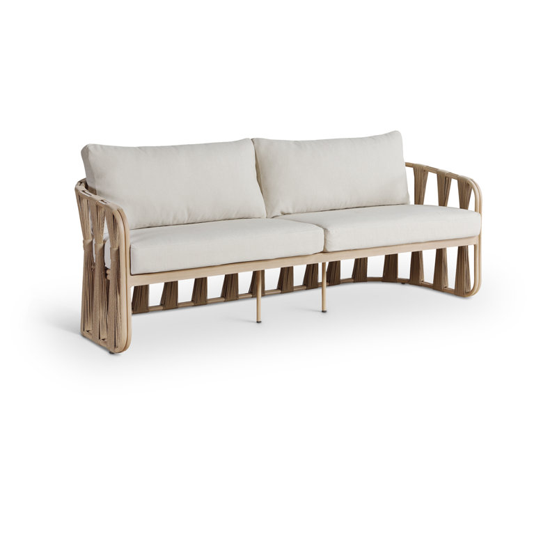 Hemera Olefin Fabric Outdoor Patio Sofa, Beige