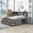 Full / Double Wooden Daybed with Drawers and Shelves-98114154