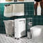 Rangement de salle de bain mince blanc avec roues verrouillables et armoire de plancher de couleur roulante