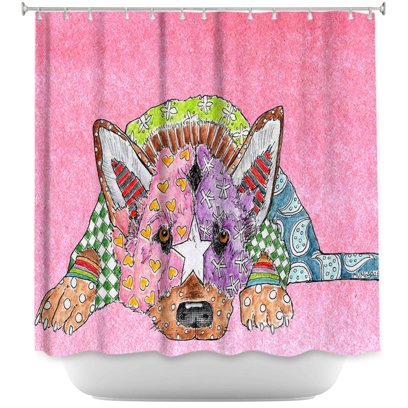 Rideau de douche simple allemand berger dog, Rose