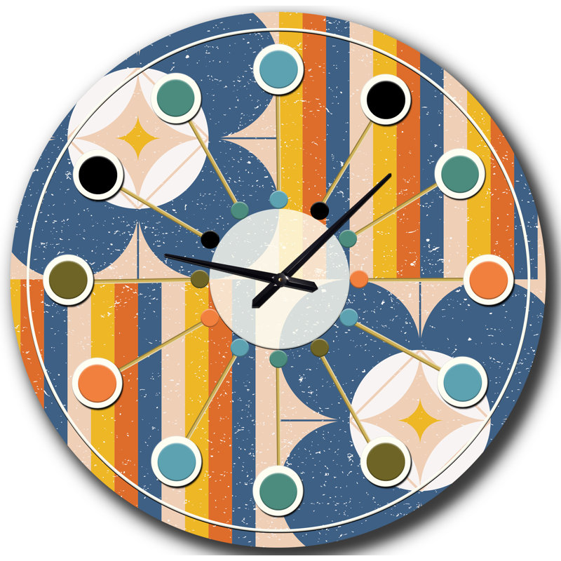 Horloge murale rétro Mid-Century, Moyenne