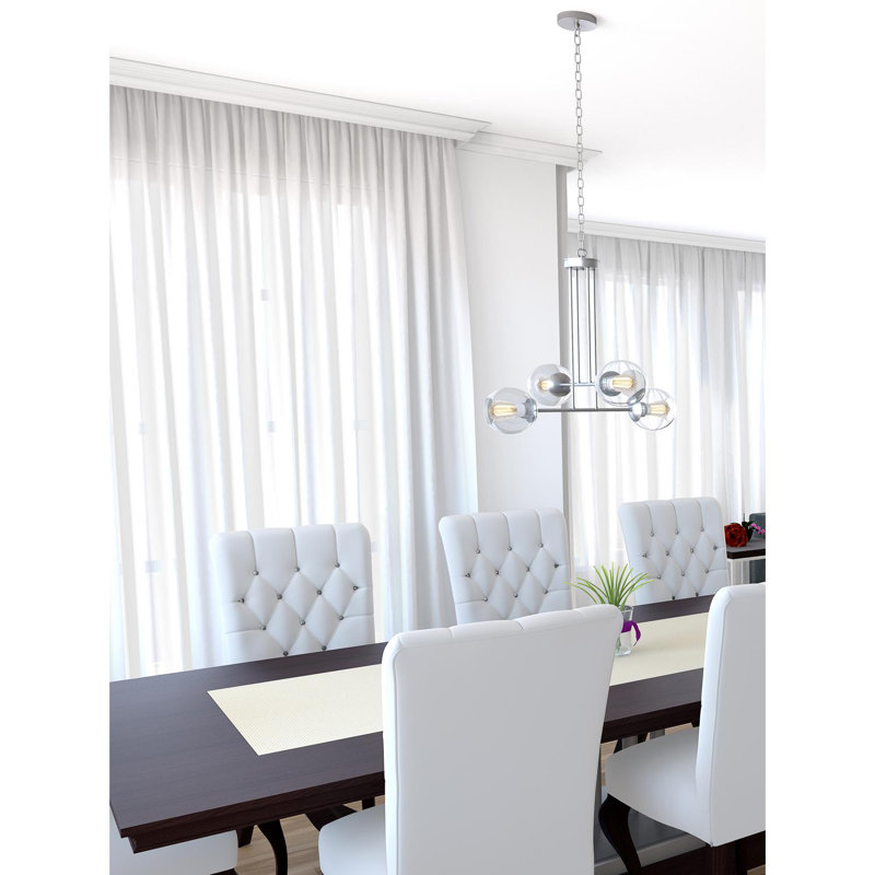 Luminaire suspendu moderne à 4 lumières, Nickel satiné