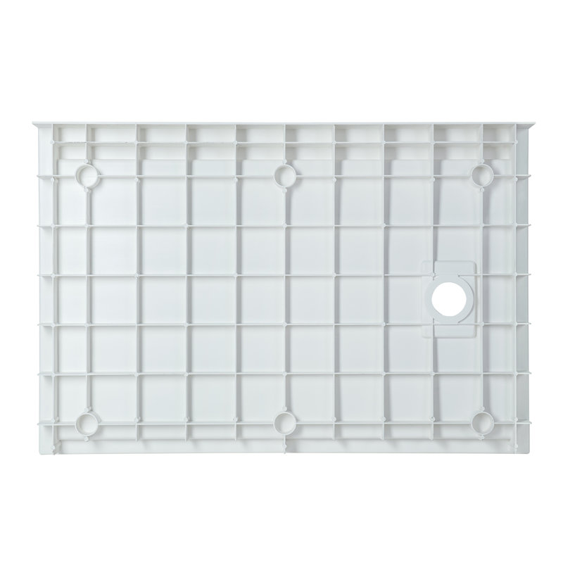 WOODBRIDGE 60 In. X 30 In. Solid Surface Shower Pan Base In White, Alcove Installation With Drain Options, Slip-Resistant & Mold-Resistant