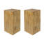 Table de bout à colonne carrée en bois d'aspect bois, H27,75 po, finition vieillie d'aspect bois, mélange avec différentes hauteurs, utilisation à l'intérieur comme à l'extérieur, couleur naturelle-1283923673