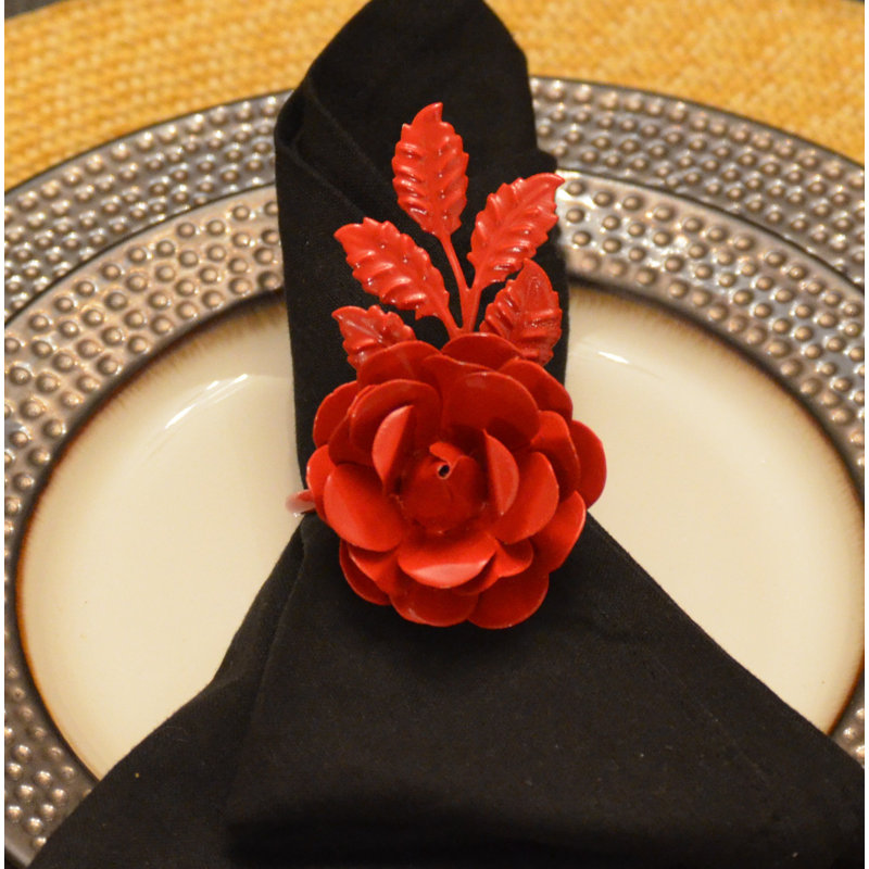 Iron Flat Napkin Holder, Red
