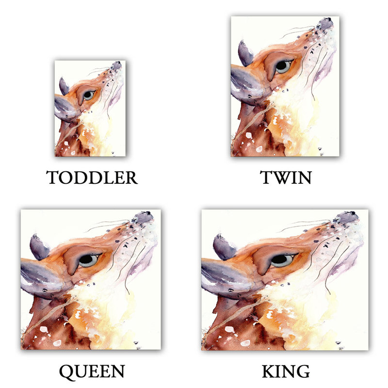 Ensemble de housse de couette fox, 1 housse de couette grand + 2 taies standards