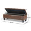 Banc repose-pieds avec rangement, surface en polyuréthane brun, pieds en bois d'hévéa, capacité de 300 lb