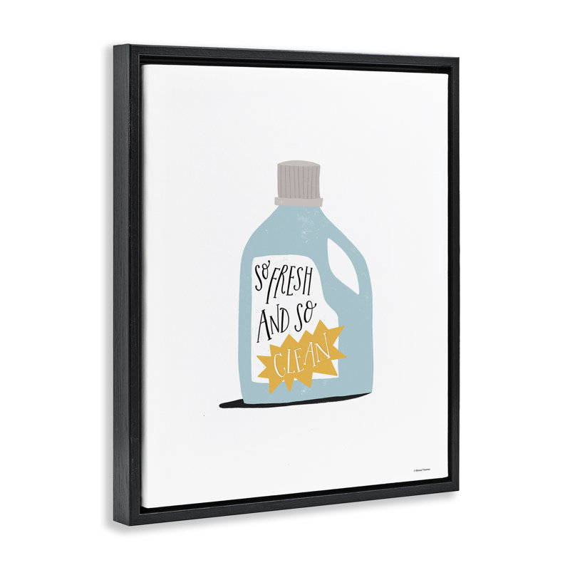 "So Fresh & Clean Laundry", art mural encadré par Rachel Nieman, Cadre flottant noir de jais, H 31 po x l 25 po