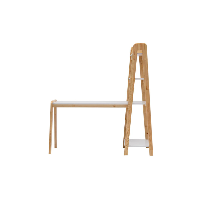 Lesvia 55'' W Rectangle Leaning/Ladder Bookshelf Desk