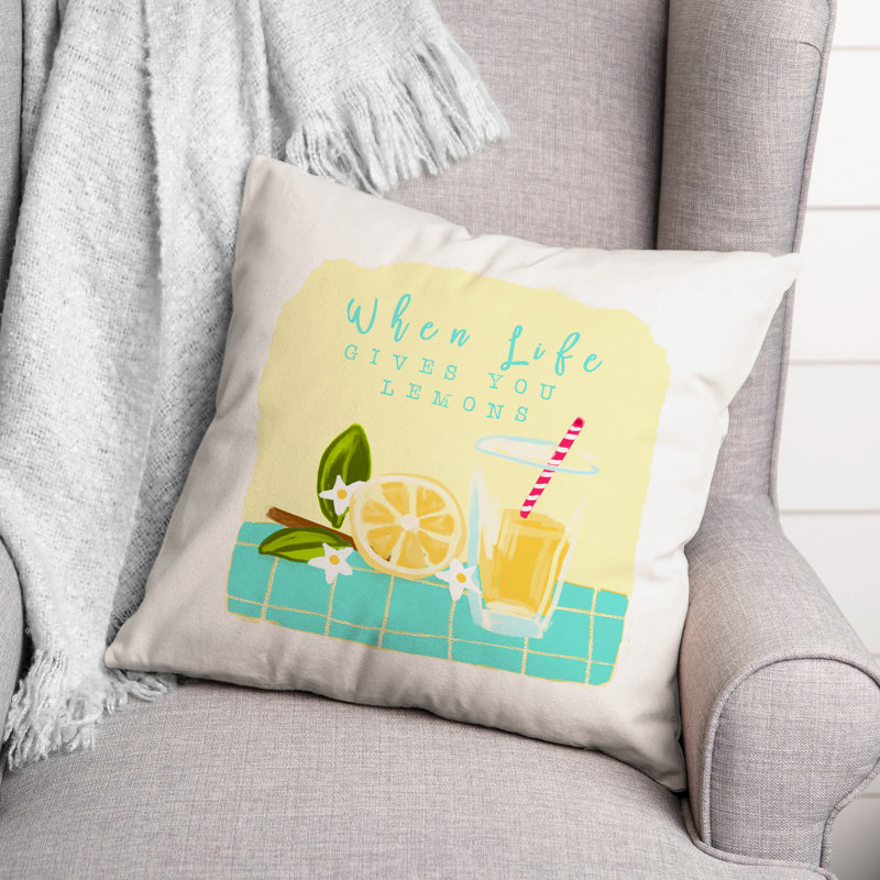 Housse et insert de coussin carré When Life Gives You Lemons