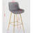 2-piece bar stool set, with chrome footrest and fabric top surface chair, simple leg chair-766049154-766049172