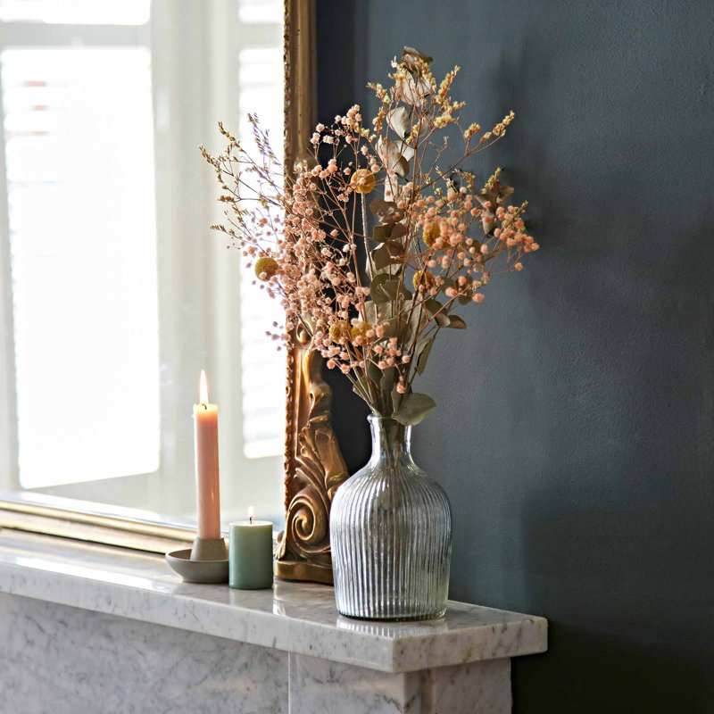 Large Rippled Glass Bottle Vase