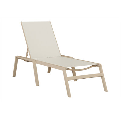 Berlin Gardens Vida Aluminum Chaise Armless Lounge With Sling Fabric