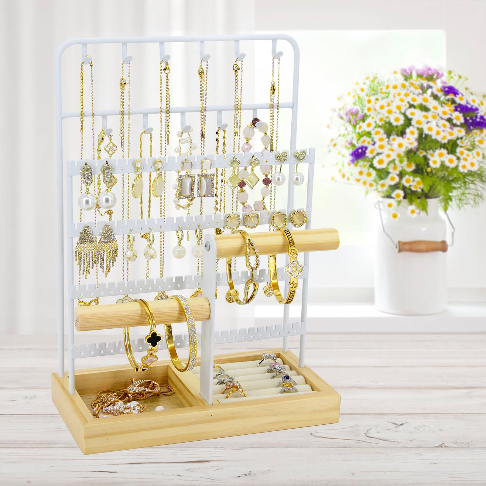17 Stories Jewellery Holder Organizer Stand, Necklace Stand Earring ...