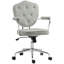 Chaise de bureau à domicile, chaise de bureau d'ordinateur avec tissu velouté touffeté à boutons, fauteuil de coiffeuse pivotant-121102419