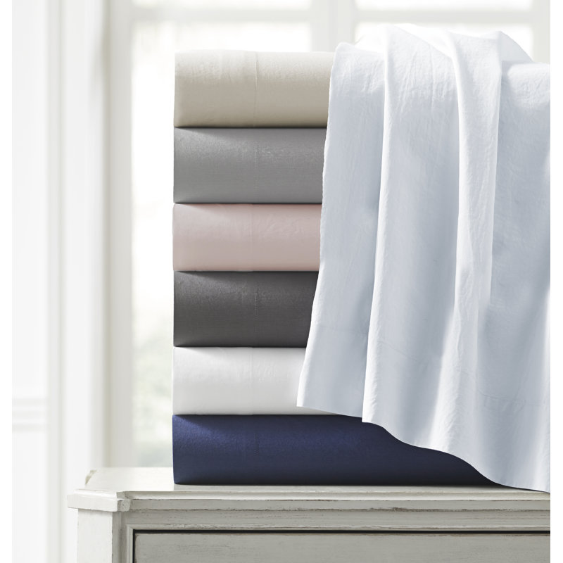 Ludlow 300 Thread Count Sheet Set, Coal, Twin Sheet Set + 1 Fitted Sheet + 1 Pillowcase