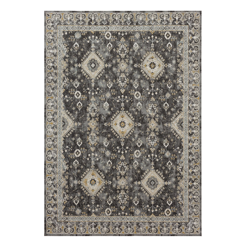 Tapis anthracite en polyester Windermere Karastan, Rectangle 5 pi x 7 pi 6 po