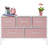  Sorbus Dresser with 5 Drawers with Steel Frame, Wood Tops, and Fabric Bins-1105359090