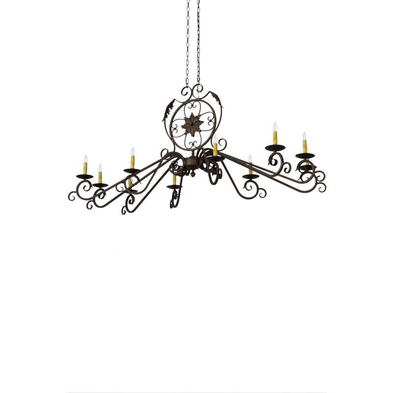 Lustre géométrique à 10 lumières de style bougie Sherborn