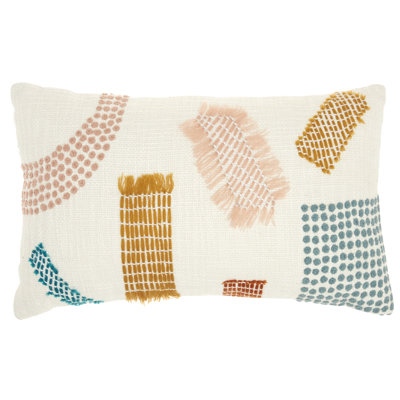 Embroidered Cotton Throw Pillow