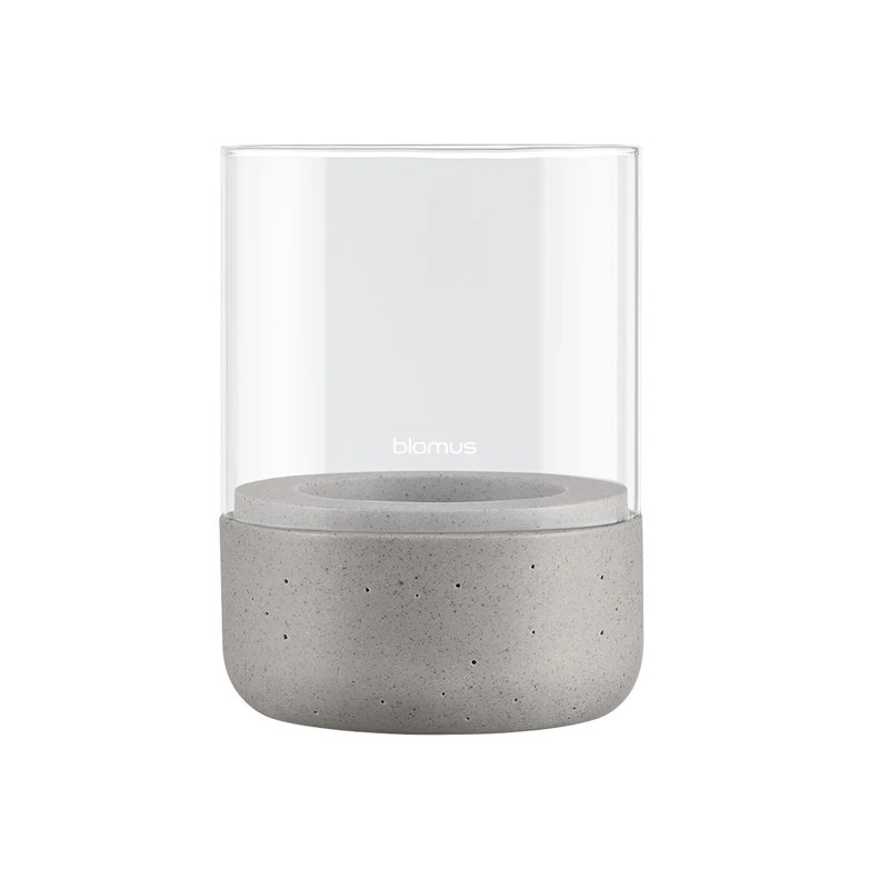 Glass, 14 cm H x 10 cm W x 10 cm D, Grey