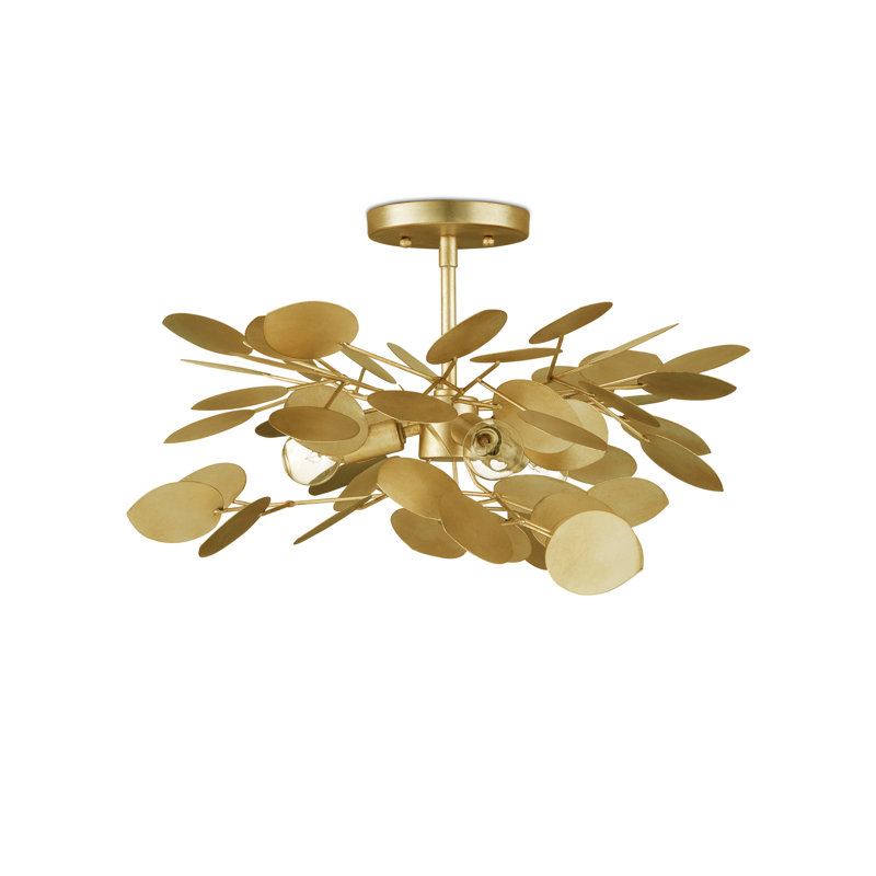 Lunaria 3 - Light Semi Flush Mount, Contemporary Gold Leaf
