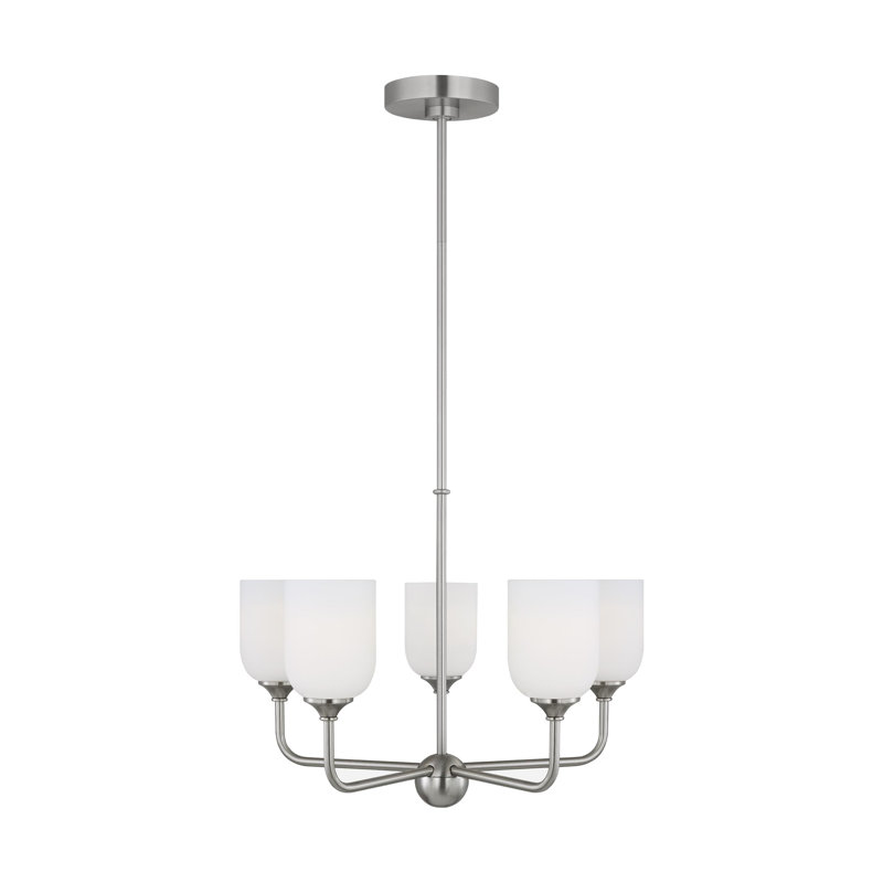 Emile Medium Chandelier from Generation Lighting , Brushed Nickel, No