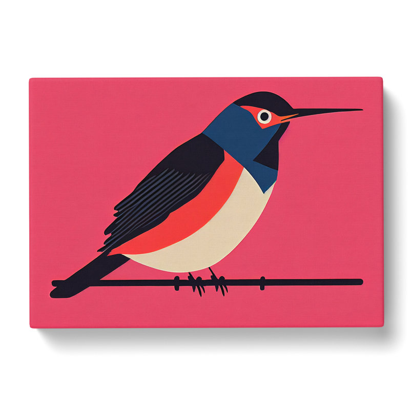 Robin Bird - Wrapped Canvas Print, 40cm H x 60cm W x 3cm D