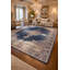 Oriental Area Rug in Distressed Stonewash Blue