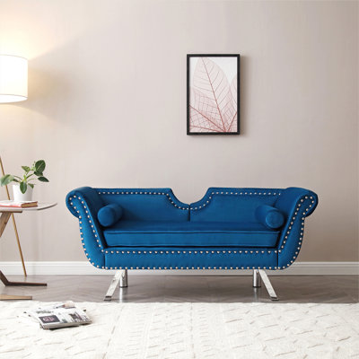 Egarr 61" Velvet Flared Arm Loveseat