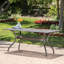 Table rectangulaire de 68 po au fini cuivre, structure en aluminium coulé, structure en aluminium