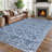 Blue Area Rugs Washable Rug for Living Room Bedroom Rug with Rubber Backing-531858188